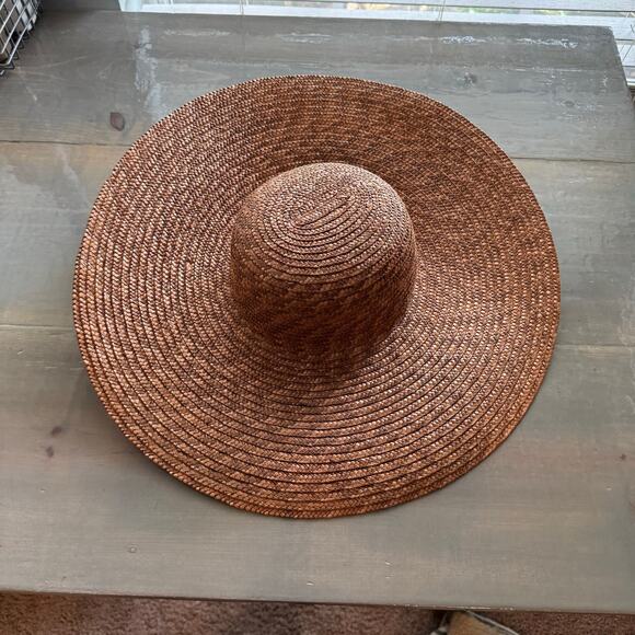 Brown Wide Brim Straw Sun Hat Beach Resort Boho OS main image 10